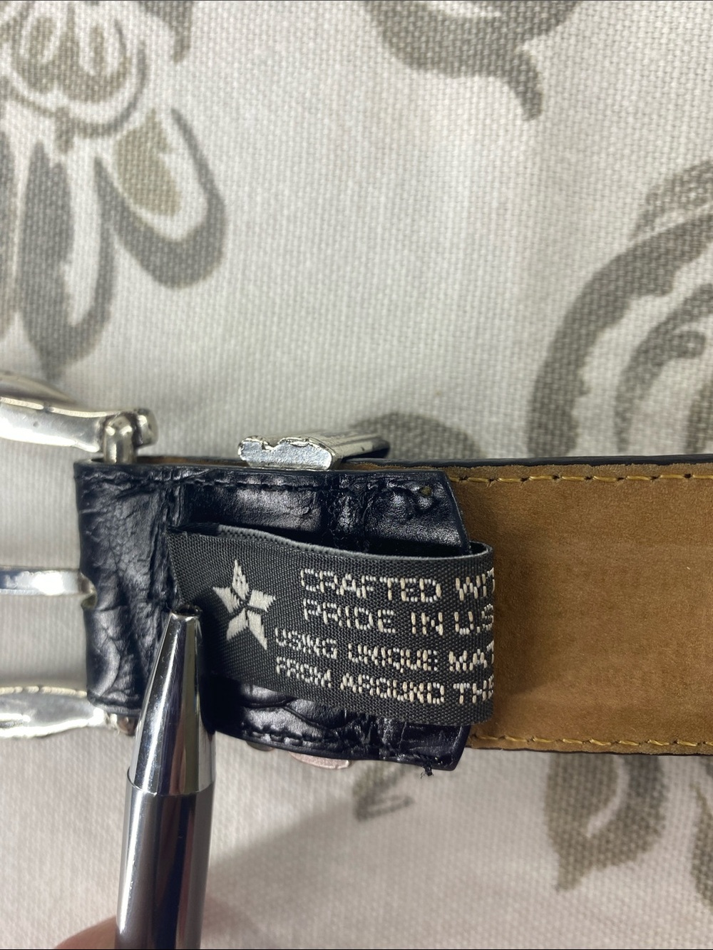 Vintage Brighton belt leather western Black Silver Size ML 32 - Picture 7 of 13